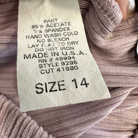Kathy Roberts Sparkly Formal Wear Office Top Pants Women’s 14 Mauve Pink Vintage - Picture 13 of 14